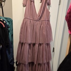 In Bloom Dusty Rose Textured Maxi Dress Size M